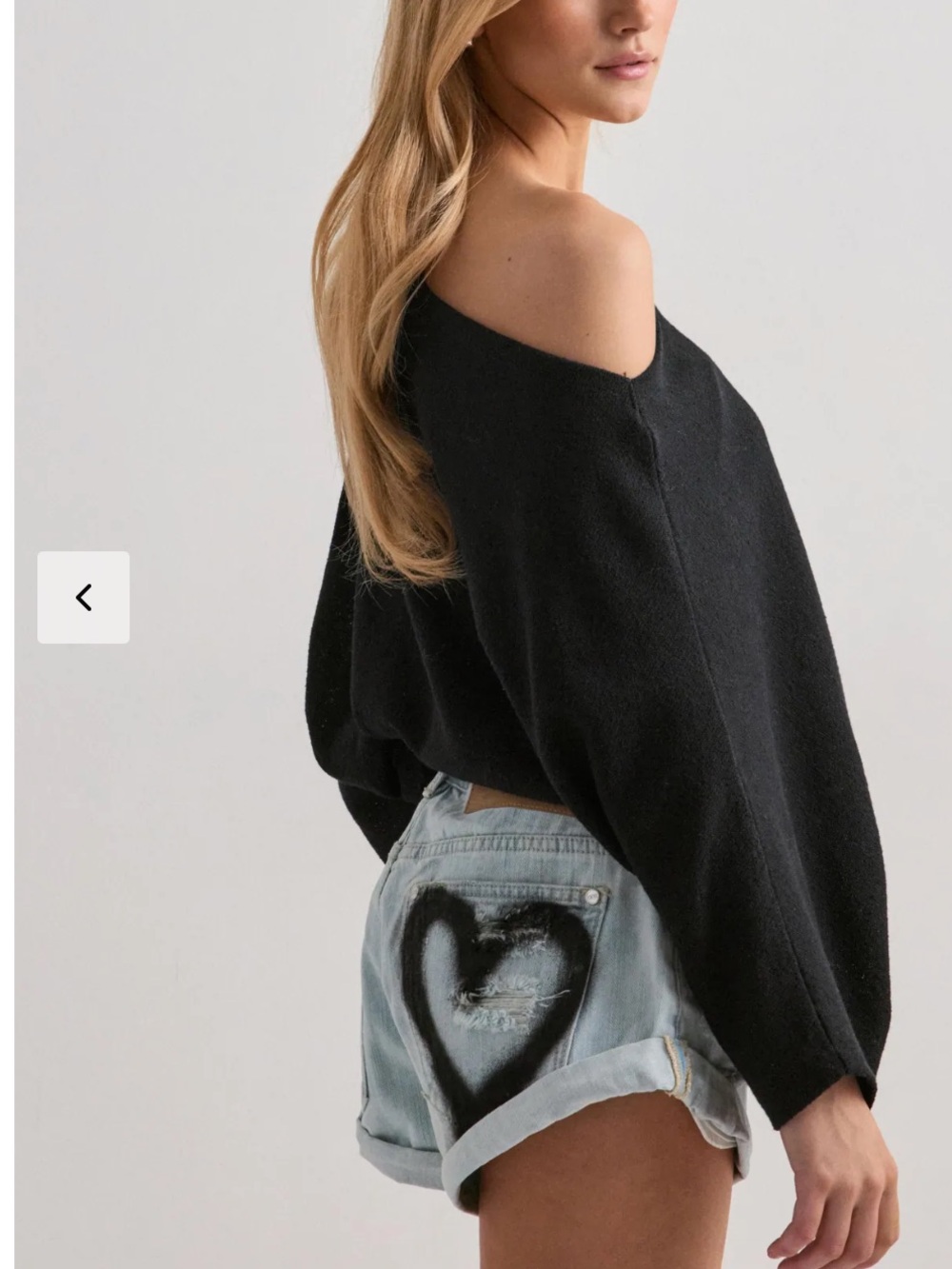 One Teaspoon Black Off-the-Shoulder Knit Sweater